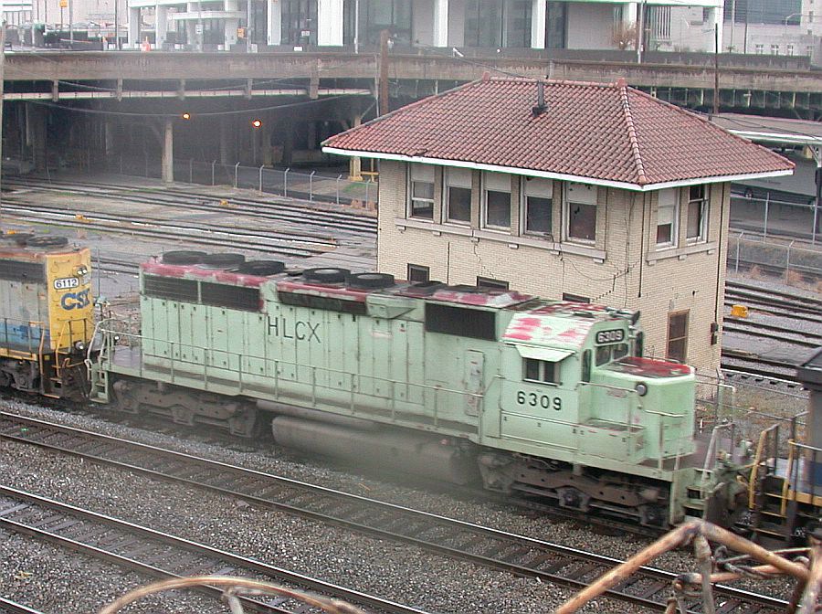 HLCX 6309 on SB CSX freight past Spring tower